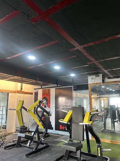 View of gym equipment from above.